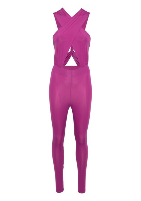 Purple Hola halterneck jumpsuit - women THE ANDAMANE | T150135BTJP123ORCHD