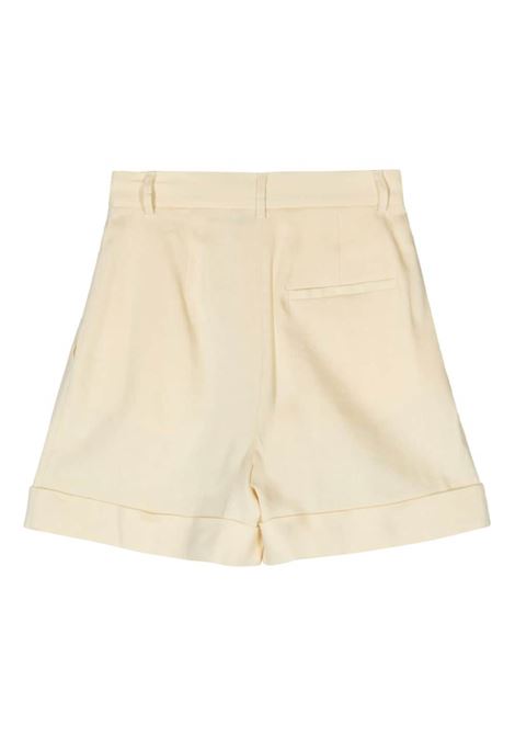 Yellow pleated  shorts - women THE ANDAMANE | TM150435ATNL009YLLW