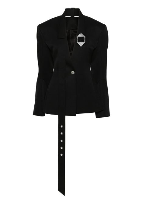 Black buckle-detail blazer - women