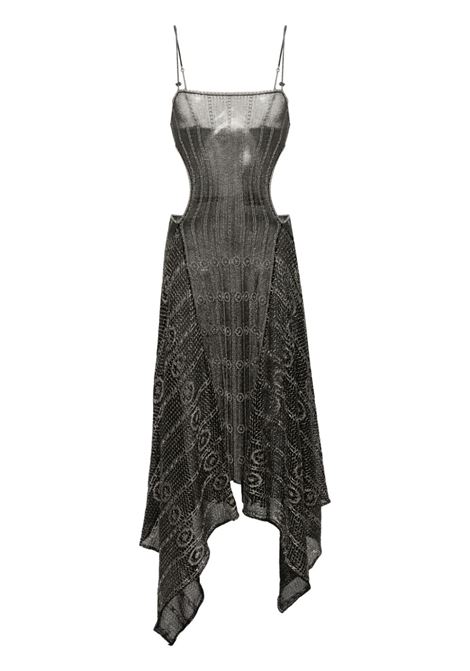 Black and silver metallic open-knit maxi dress - women THE ATTICO | 241WCM114KV007065