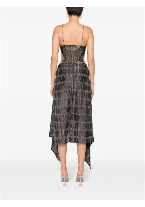 Black and silver metallic open-knit maxi dress - women THE ATTICO | 241WCM114KV007065