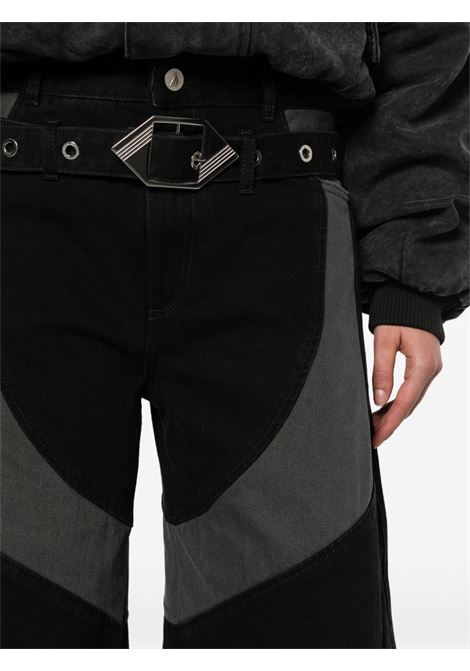 Black panelled wide-leg jeans - women THE ATTICO | 242WCP156D067605