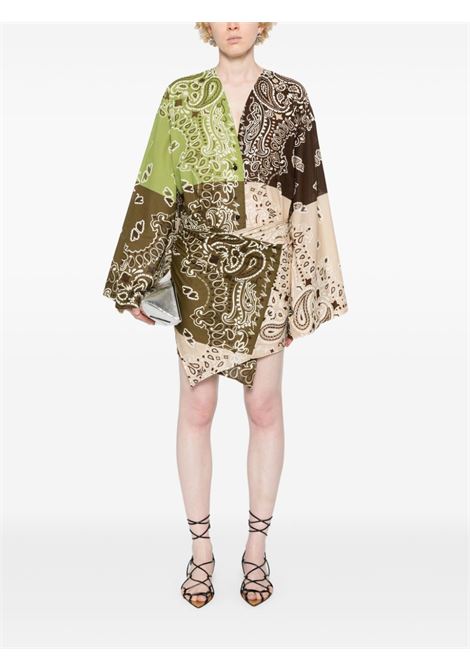 Multicolored paisley-print cotton mini dress The Attico - women THE ATTICO | SPEWCA275C077P826