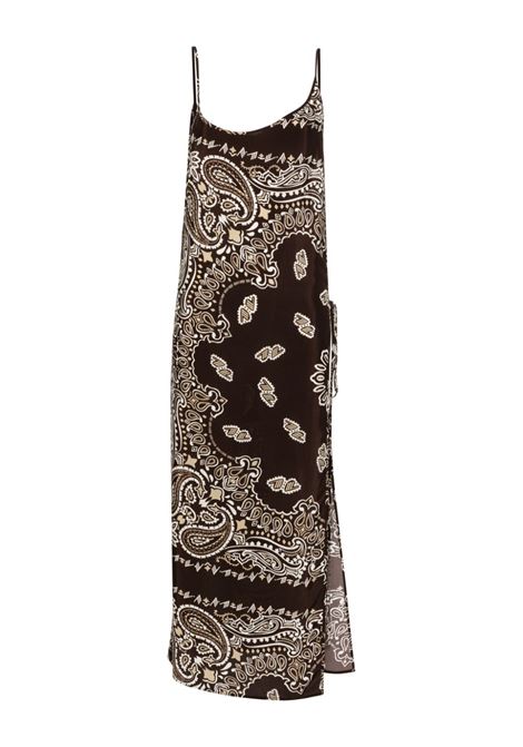 Black bandana-print midi dress The Attico - women THE ATTICO | Dresses | SPEWCM93V086P825