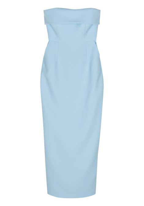 Light blue strapless crepe maxi dress - women