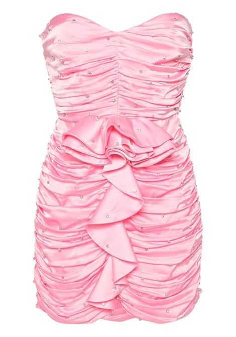 Pink crystal-embellished Goldie ruched mini dress - women THE NEW ARRIVALS | NA01LN0222FPNK