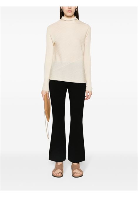 Black pleat-detail flared trousers - women THEORY | N1216707001