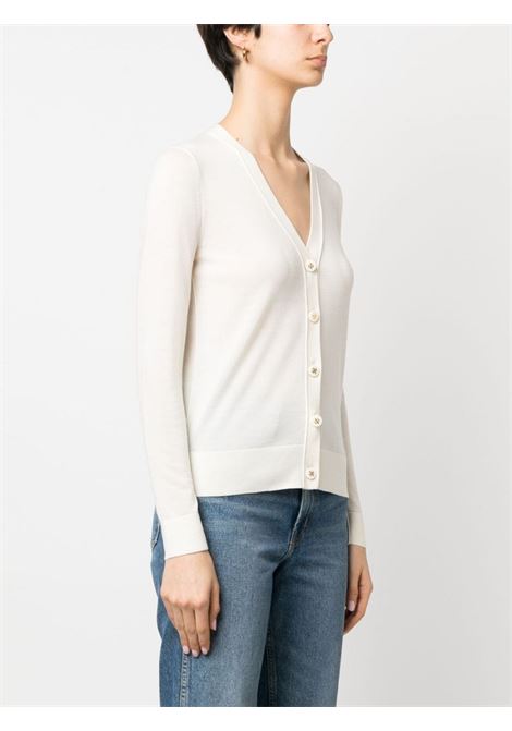 Cardigan con i bottoni loggati in avorio - donna TORY BURCH | 146283104