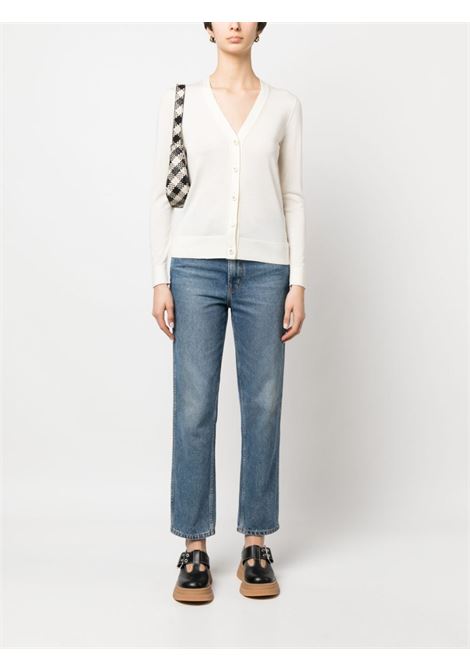 Ivory logo-buttons knit cardigan - women TORY BURCH | 146283104