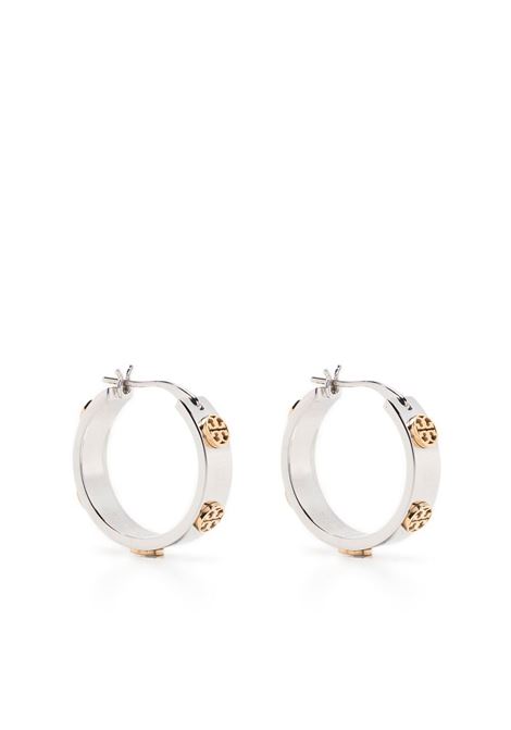 Silver small Miller huggie hoop earrings - women TORY BURCH | 65094024