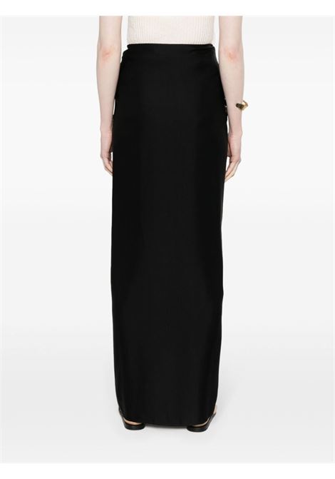 Black knot-detail satin midi skirt - women TOTEME | 242WRB1713FB0160001