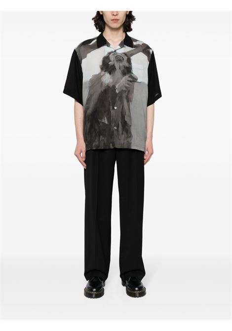 Black short-sleeved illustration-print shirt - men UNDERCOVER | UC1D4403GRY