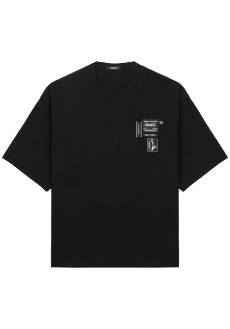 Black logo-tag T-shirt - men