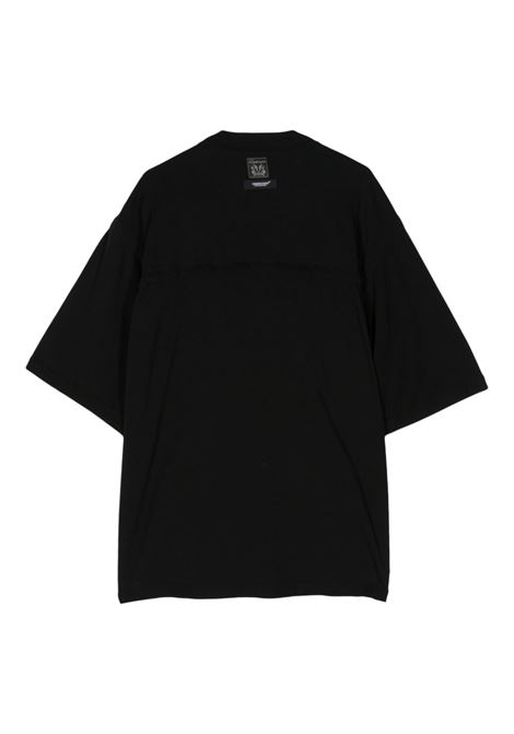 Black slogan-embroidered T-shirt Undercover - men  UNDERCOVER | UC1D4812BLK