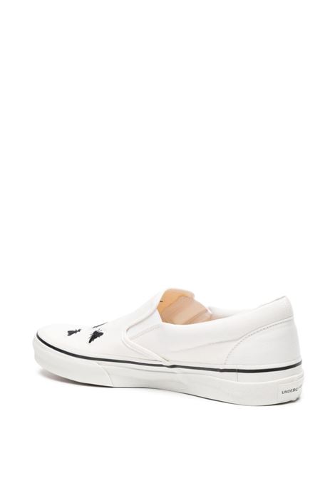 White embroidered-detail slip-on sneakers - men UNDERCOVER | UP1D4F011WHT
