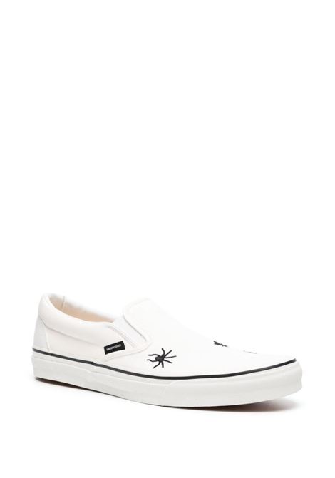 White embroidered-detail slip-on sneakers - men UNDERCOVER | UP1D4F011WHT