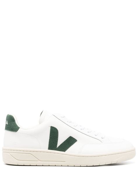 White and green v-10 low-top sneakers  - men