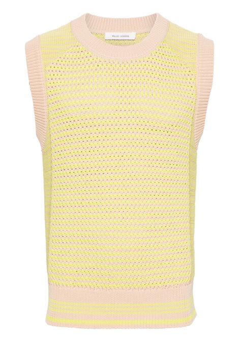 Yellow Unity striped crochet-knit vest - men WALES BONNER | MS24KN05PL041670
