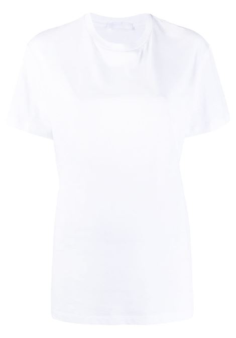 T-shirt a girocollo in bianco - donna
