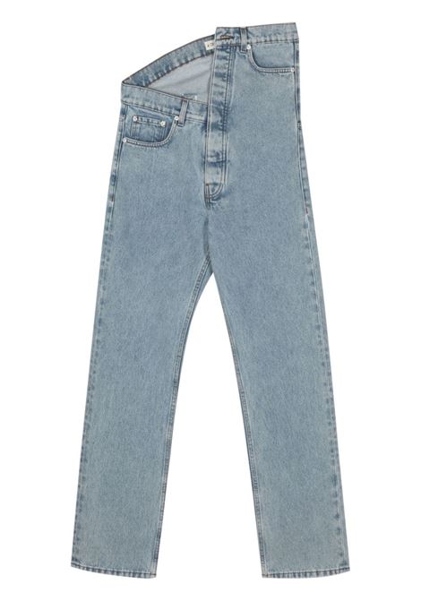 Blue asymmetric jeans - women