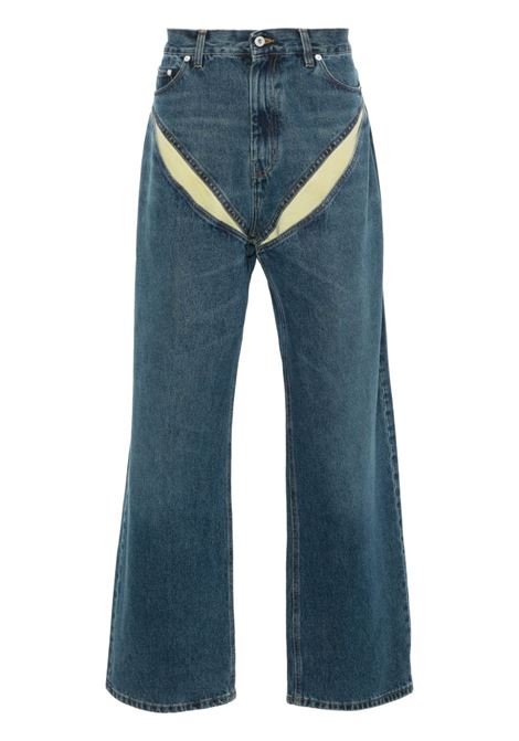 Blue cut-out detail jeans - unisex