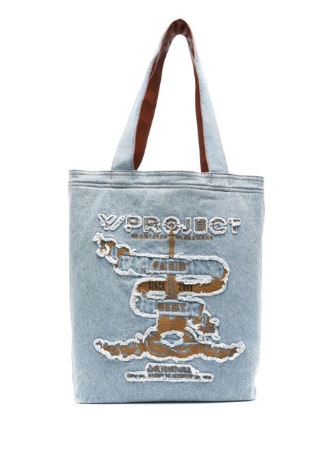 Borsa Paris' Best denim con effetto vissuto in blu - unisex