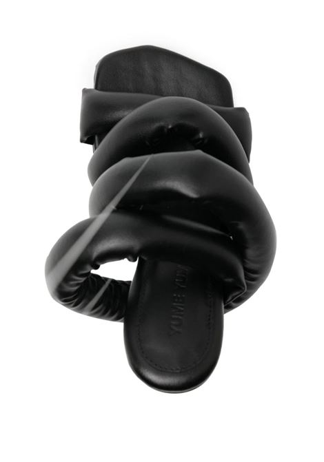 Sandali imbottiti con tacco circolare 110mm in nero - donna YUME YUME | CH0001BLK