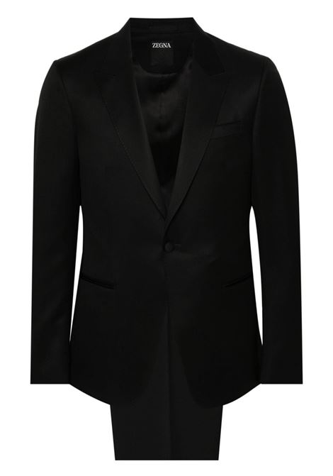 Black single-breasted suit - women 