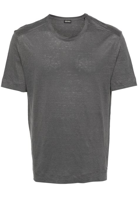 Grey crew-neck T-shirt - men