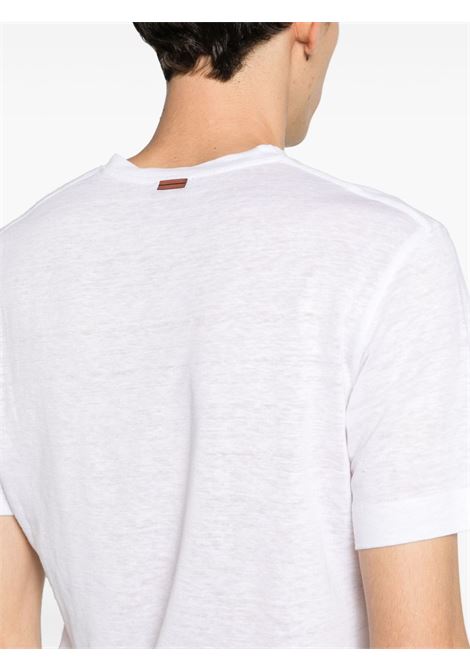 T-shirt girocollo in bianco - uomo ZEGNA | UD376A7D783N01