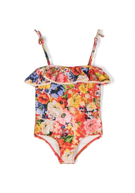 Multicolour floral-print ruffled swimsuit - kids ZIMMERMANN kids | 3110WRS241REFL