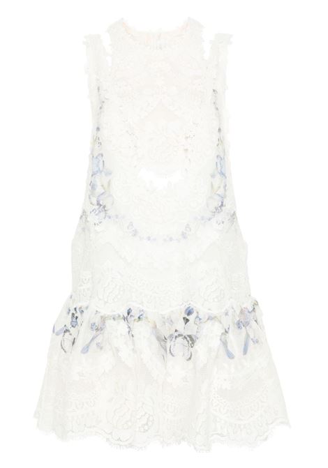 Abito mini in pizzo natura lace in bianco Zimmermann - donna