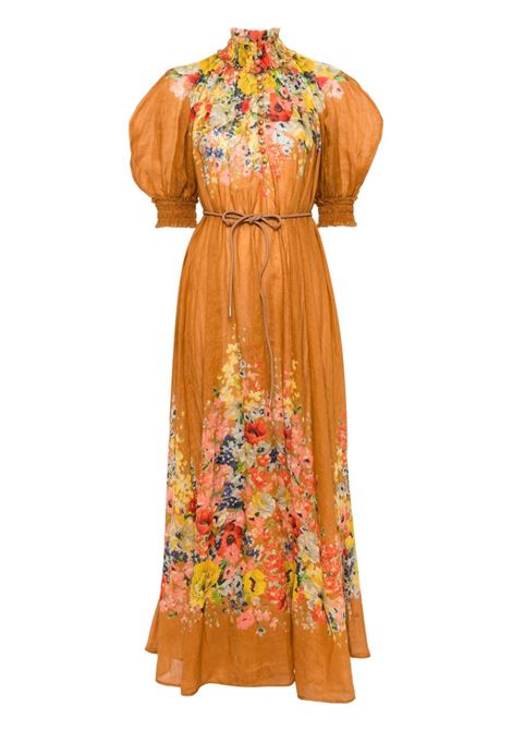 Brown and multicolour Alight Swing maxi dress ZIMMERMANN - women ZIMMERMANN | 3890DRS241TAFL