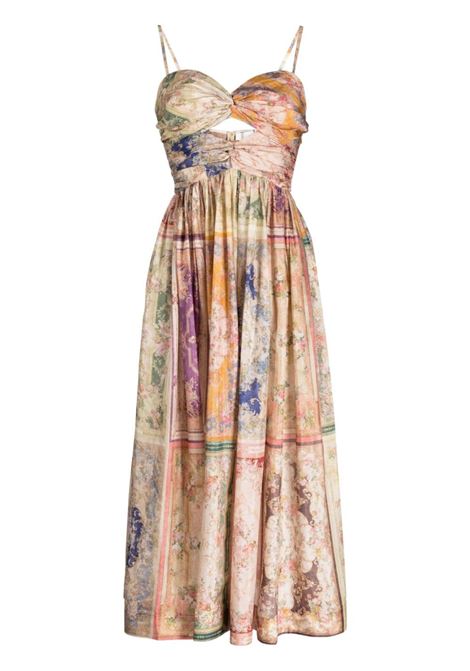Multicolour August twisted midi dress - women ZIMMERMANN | 8669DRS242PTFO