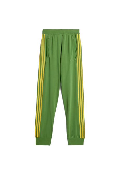 Green and yellow stripe detail knitted trousers - Adidas by Wales Bonner - unisex ADIDAS BY WALES BONNER | Trousers | IW1176GRN