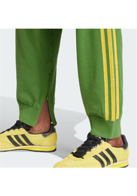 Green and yellow stripe detail knitted trousers - Adidas by Wales Bonner - unisex ADIDAS BY WALES BONNER | IW1176GRN