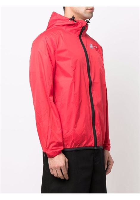Red zip-up hooded k-way jacket - unisex COMME DES GARCONS PLAY X K-WAY | P1J5012