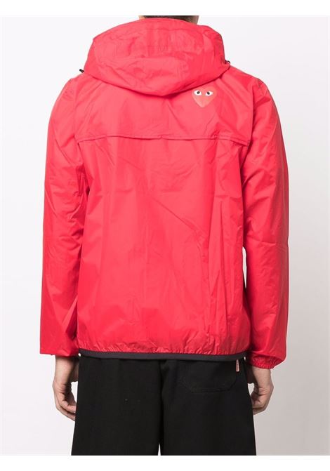 Red zip-up hooded k-way jacket - unisex COMME DES GARCONS PLAY X K-WAY | P1J5012