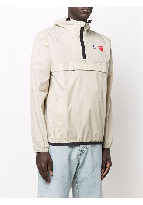 Beige x K-Way pullover hooded jacket - unisex COMME DES GARCONS PLAY X K-WAY | P1J5023