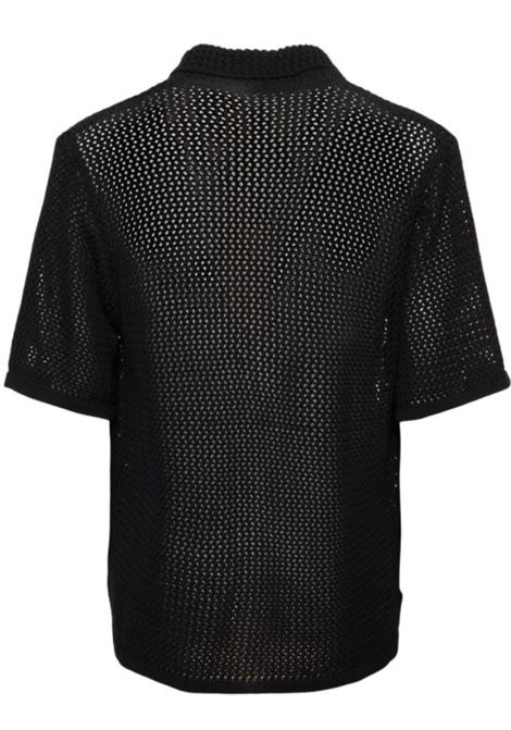 Camicia in maglia crochet con logo in nero Garment Workshop - uomo GARMENT WORKSHOP | 034346GW009