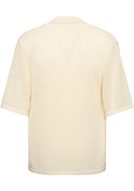 Camicia in maglia crochet con logo in beige Garment Workshop - uomo GARMENT WORKSHOP | 034346GW018