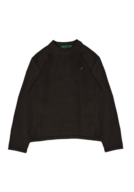 Black crochet-knit jumper Garment Workshop - men GARMENT WORKSHOP | Sweaters | S4GMUAJP048GW009