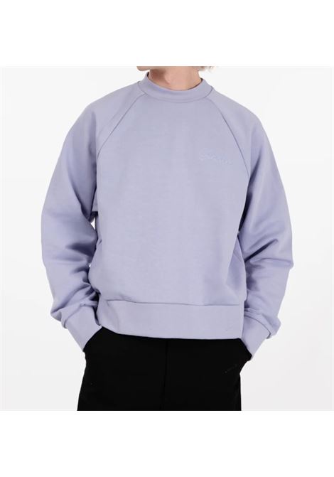 Purple logo-detail crew-neck sweatshirt Garment Workshop - men  GARMENT WORKSHOP | S4GMUASW010GW014