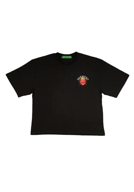 Black heart-print logo short-sleeved T-shirt Garment Workshop - men GARMENT WORKSHOP | S4GMUATH022GW009