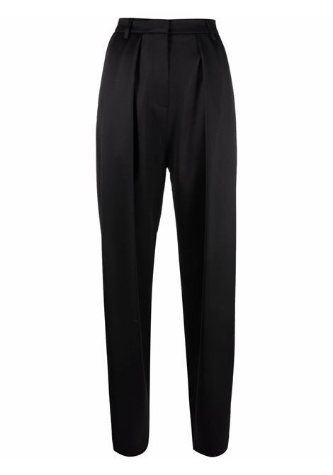 Black high-waisted oversize tapered trousers - women