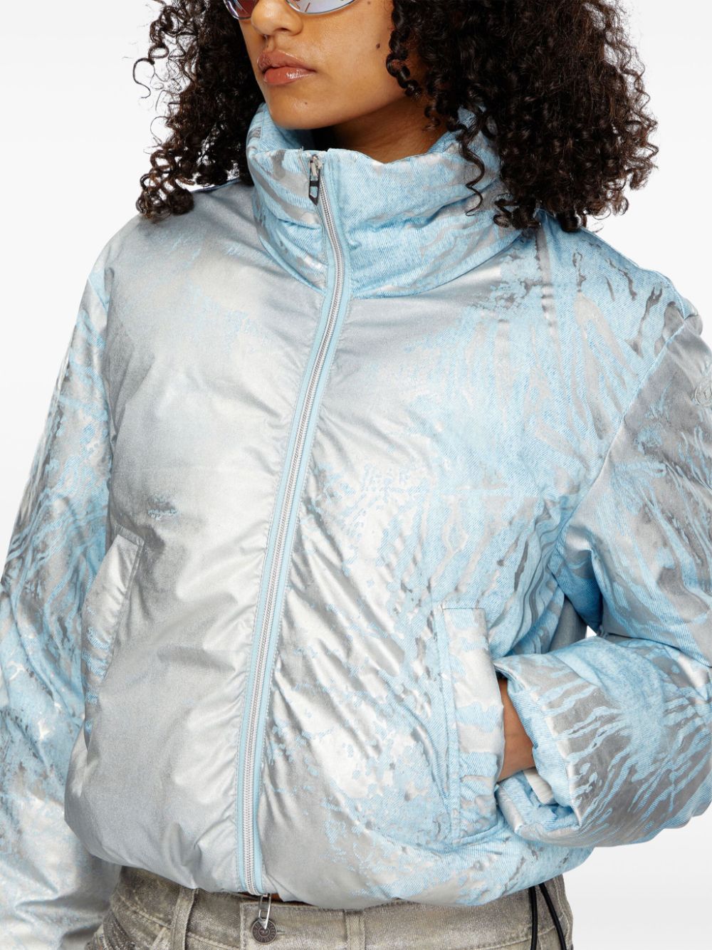 Light blue and silver W Himsy puffer jacket Diesel women DIESEL divincenzoboutique