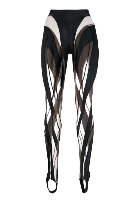 Leggings con design a pannelli in nero - donna MUGLER | 22W1PA033384219991