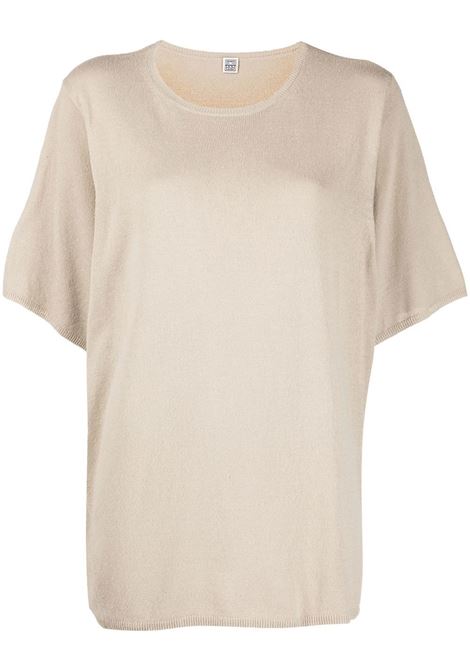 Beige short-sleeved T-shirt - women TOTEME | 223585315863