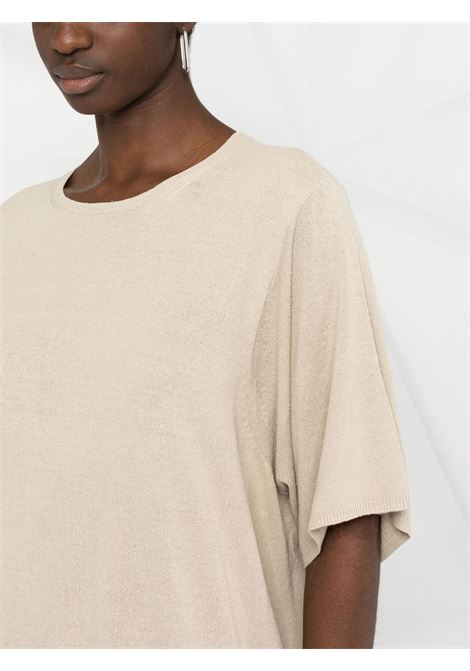 Beige short-sleeved T-shirt - women TOTEME | 223585315863