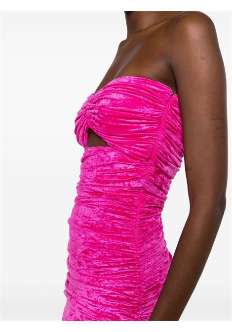 Fuchsia ruched cut-out strapless minidress - women AMEN | HMW23401033